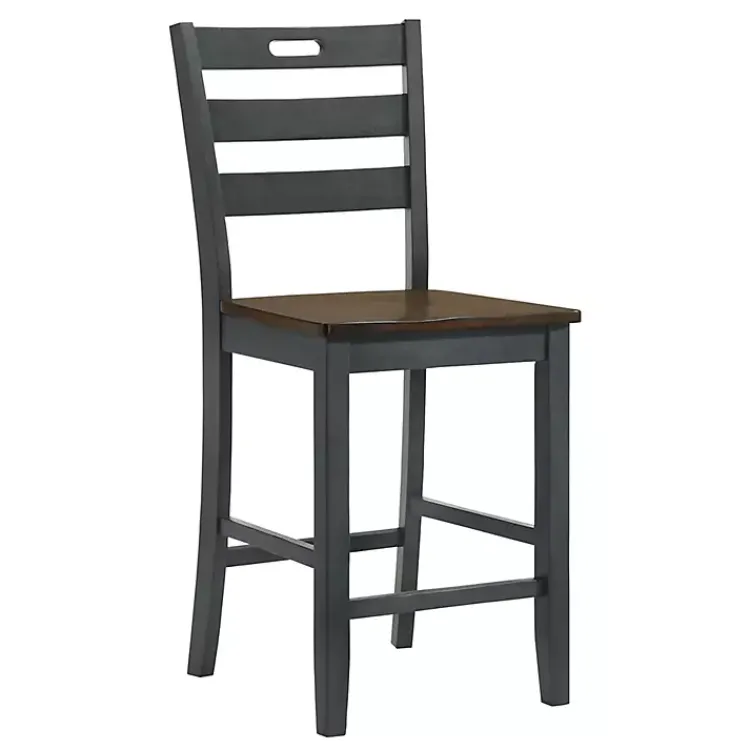 Kirklands Home Antique Wood Counter Stools, Set of 2 Gray Discount