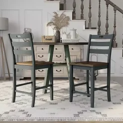 Kirklands Home Antique Wood Counter Stools, Set of 2 Gray Discount