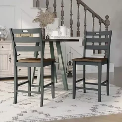 Kirklands Home Antique Wood Counter Stools, Set of 2 Gray Discount