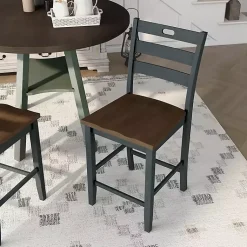 Kirklands Home Antique Wood Counter Stools, Set of 2 Gray Discount