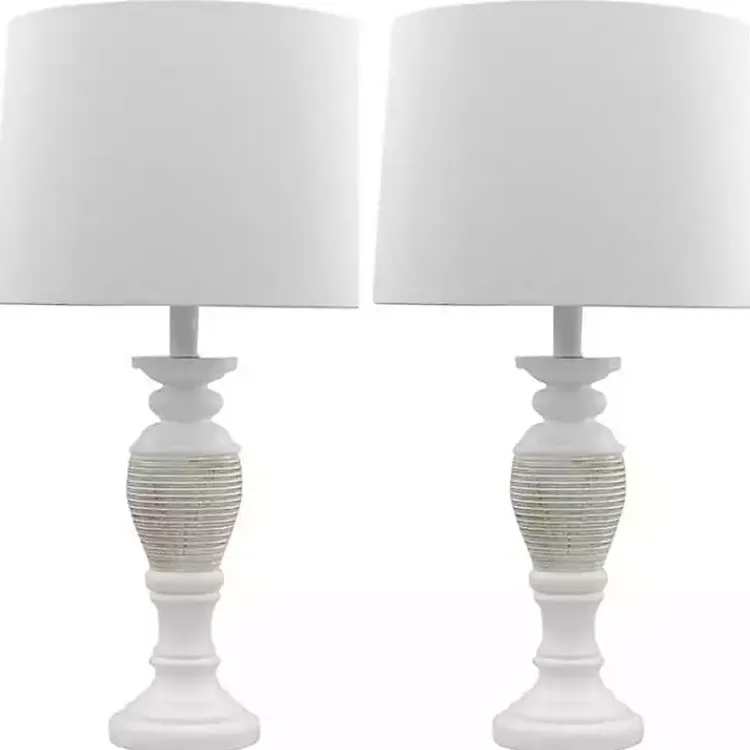 Kirklands Home Antique Spun Center Table Lamps, Set of 2 Ivory Outlet