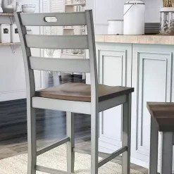Kirklands Home Antique Light Wood Counter Stools, Set of 2 Gray Outlet