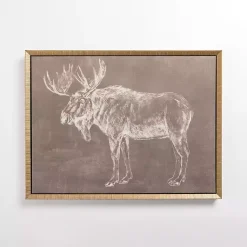 Kirklands Home Antique Moose Framed Canvas Art Print Clearance