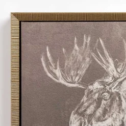 Kirklands Home Antique Moose Framed Canvas Art Print Clearance
