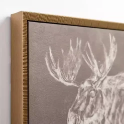 Kirklands Home Antique Moose Framed Canvas Art Print Clearance