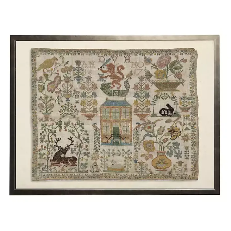 Kirklands Home Antique Nature Sampler Framed Wall Art Tan Discount