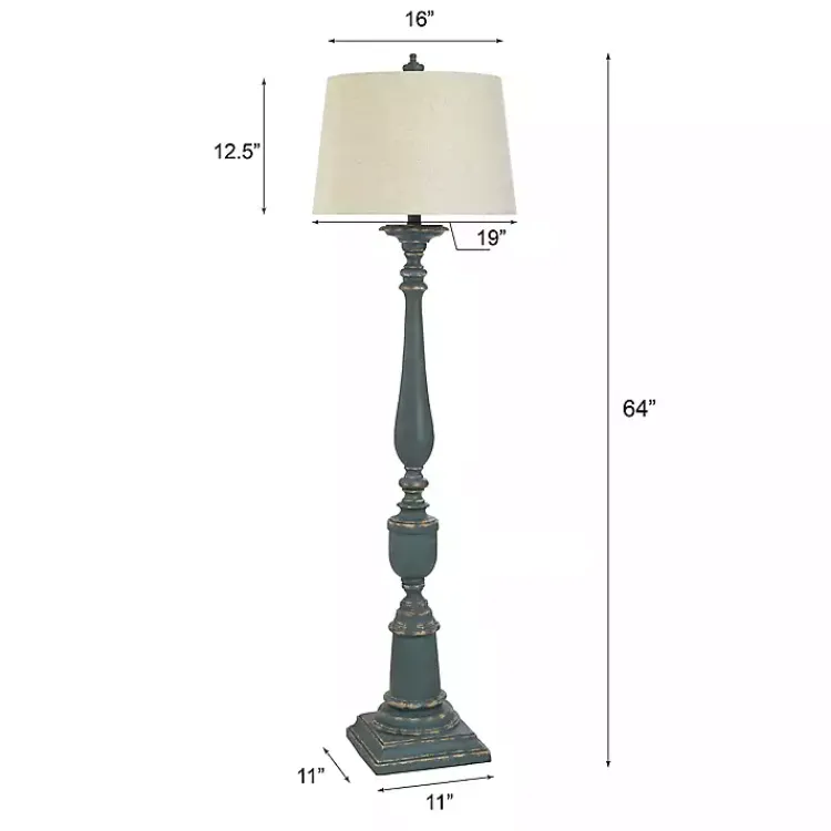 Kirklands Home Antique Navy Bourgault Floor Lamp Blue Online