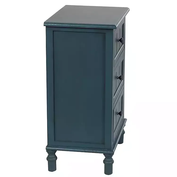 Kirklands Home Antique Navy 3-Drawer Winnie Accent Table Blue Sale