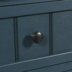 Kirklands Home Antique Navy 3-Drawer Winnie Accent Table Blue Sale