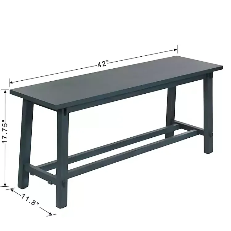 Kirklands Home Antique Navy Wood Noah Bench Blue Clearance