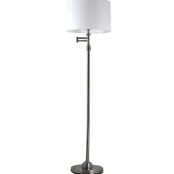 Kirklands Home Antique Pewter Swing Arm Floor Lamp White Outlet