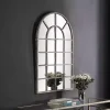 Kirklands Home Antique Rustic Arch Windowpane Mirror