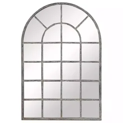 Kirklands Home Antique Rustic Arch Windowpane Mirror
