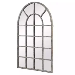 Kirklands Home Antique Rustic Arch Windowpane Mirror