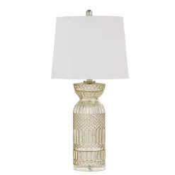 Kirklands Home Antique Textured Glass Luxuria Table Lamp Silver Discount