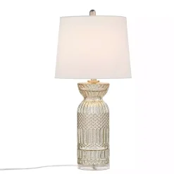 Kirklands Home Antique Textured Glass Luxuria Table Lamp Silver Discount