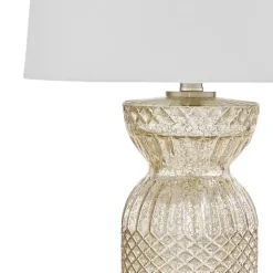 Kirklands Home Antique Textured Glass Luxuria Table Lamp Silver Discount