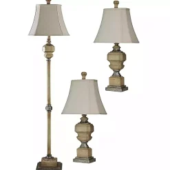 Kirklands Home Antique Statue Floor and Table Lamps, Set of 3 Tan Discount