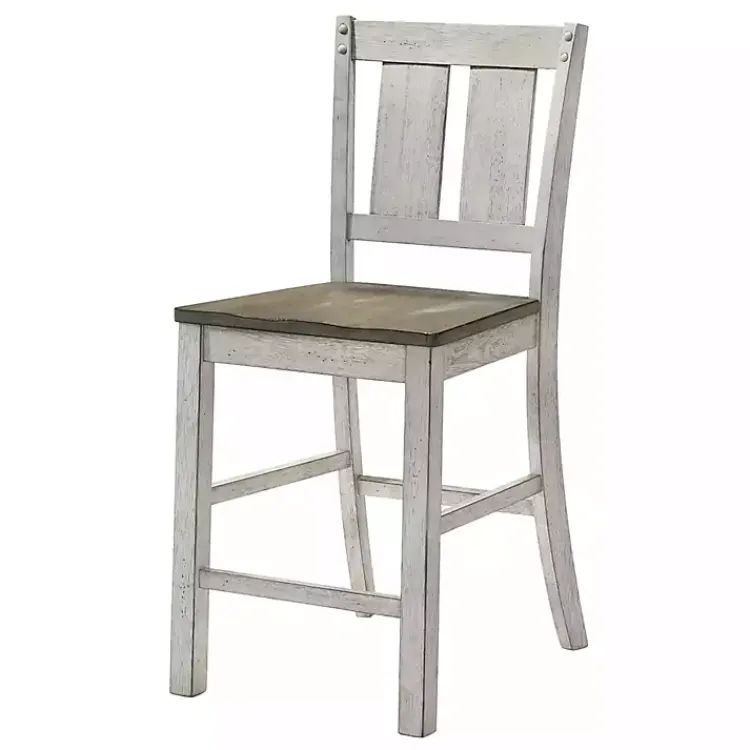 Kirklands Home Antique White & Ash Brown 2-pc. Counter Stool Set Online