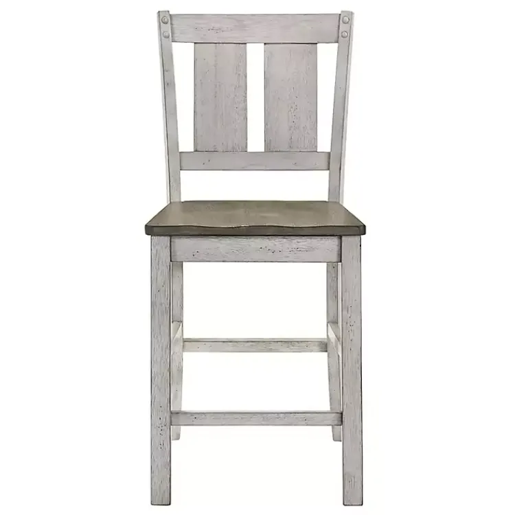 Kirklands Home Antique White & Ash Brown 2-pc. Counter Stool Set Online