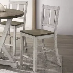 Kirklands Home Antique White & Ash Brown 2-pc. Counter Stool Set Online
