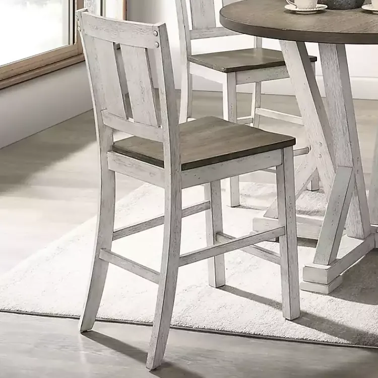 Kirklands Home Antique White & Ash Brown 2-pc. Counter Stool Set Online
