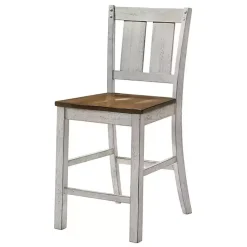Kirklands Home Antique White & Dark Brown 2-pc. Counter Stool Set New