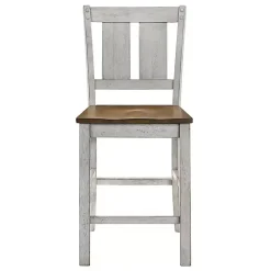 Kirklands Home Antique White & Dark Brown 2-pc. Counter Stool Set New