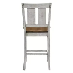 Kirklands Home Antique White & Dark Brown 2-pc. Counter Stool Set New