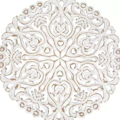 Kirklands Home Antique Damask Round Wall Plaque White Clearance