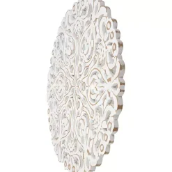 Kirklands Home Antique Damask Round Wall Plaque White Clearance