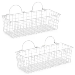 Kirklands Home Antique White 2-pc. Long Wire Basket Set, 17 in. Hot