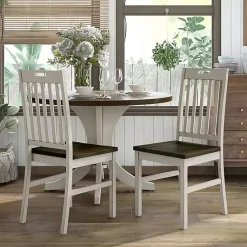 Kirklands Home Antique Slatted Back Dining Chairs, Set of 2 White Sale