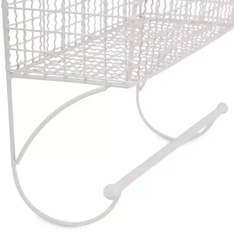 Kirklands Home Antique White Wire Basket Towel Rack, 17 in. Hot