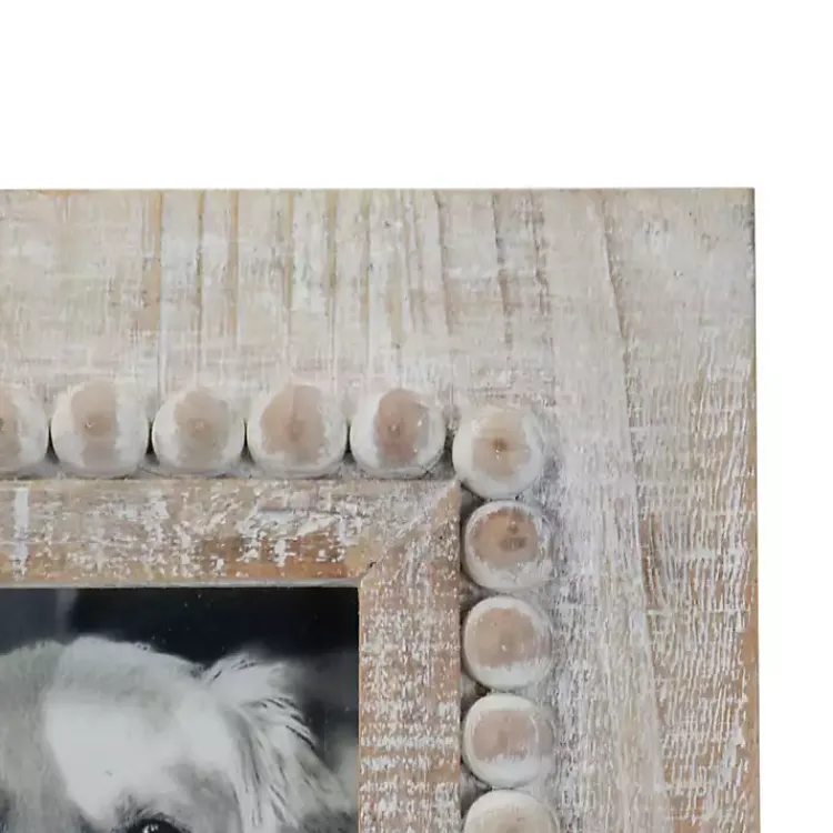 Picture Frames>Kirklands Home Antique White Wood Beaded Picture Frame, 4x6