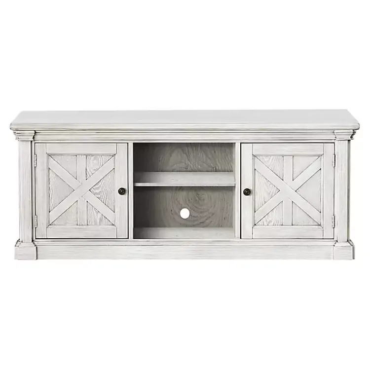 Kirklands Home Antique Wood Farmhouse Media Cabinet White