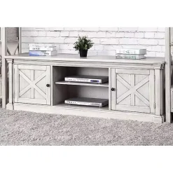 Kirklands Home Antique Wood Farmhouse Media Cabinet White