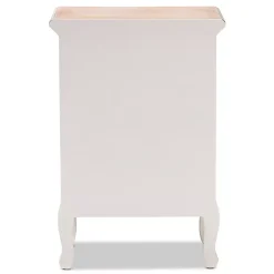 Kirklands Home Antique Wooden 3-Drawer Nightstand White Outlet