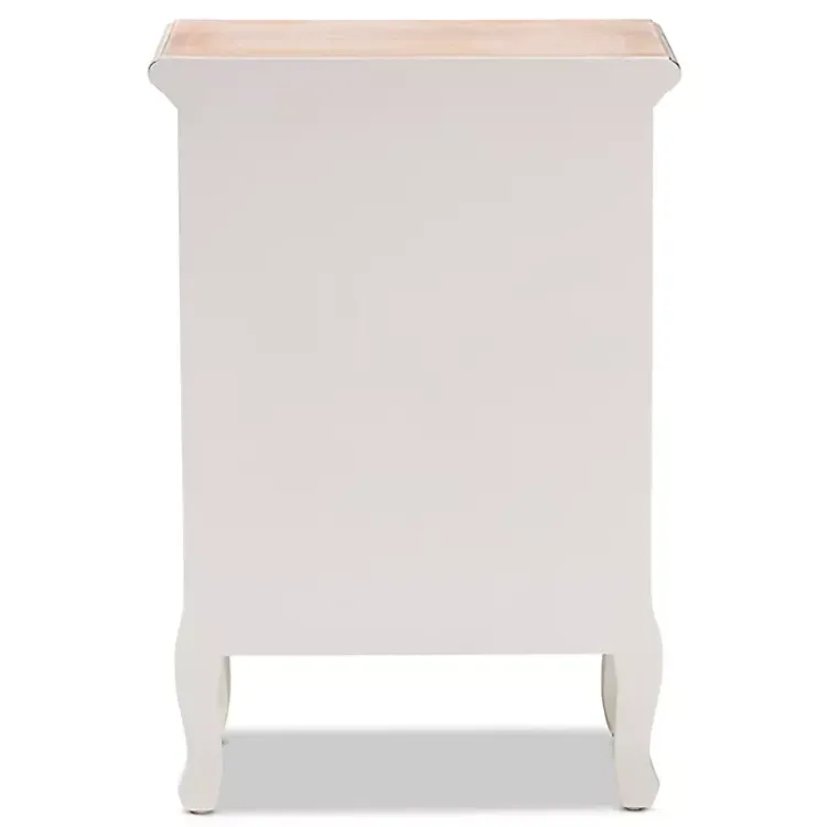 Kirklands Home Antique Wooden 3-Drawer Nightstand White Outlet