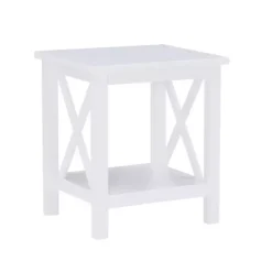 Kirklands Home Antique White X Side Frame Accent Table Best