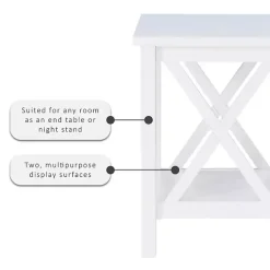 Kirklands Home Antique White X Side Frame Accent Table Best