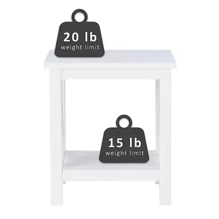 Kirklands Home Antique White X Side Frame Accent Table Best