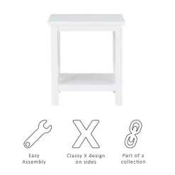 Kirklands Home Antique White X Side Frame Accent Table Best