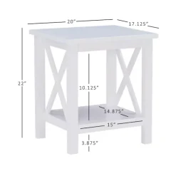 Kirklands Home Antique White X Side Frame Accent Table Best