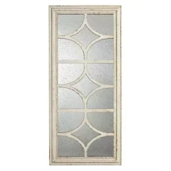 Kirklands Home Antique Whitewashed Diamond Panel Wall Mirror Clearance