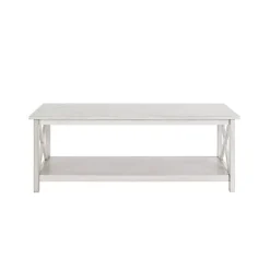 Kirklands Home Antique washed Wood Coffee Table White New