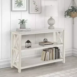 Kirklands Home Antique washed Wood Console Table White