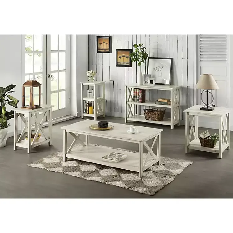 Kirklands Home Antique washed Wood Console Table White