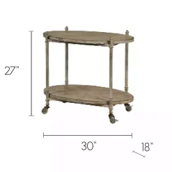 Kirklands Home Antique Wood and Metal Bar Cart Sale