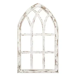 Kirklands Home Antiqued Window Pane Arch Plaque White Outlet